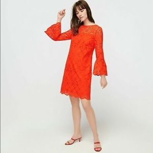 J. Crew Bell-Sleeve Dress in Embroidered Eyelet